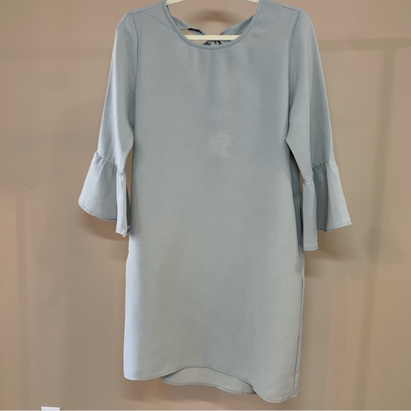 Promesa Dresses & Skirts - Promesa Ruffle Sleeve,Back Neckline Tie, Soft Sage Green Dress, New With Tags, M